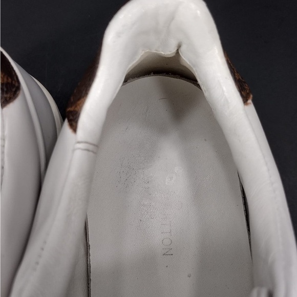 Louis Vuitton White Sneakers with Brown Strap size 8 pre owned Exellent Con - Picture 16 of 16